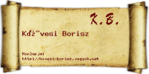Kövesi Borisz névjegykártya
